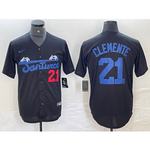 MLB Pirates 21 Roberto Clemente Black Nike Cool Base Men Jersey MLB Pirates 21 Roberto Clemente Black Nike Cool Base Men Jersey
