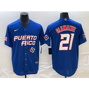 MLB Pirates 21 Roberto Clemente Blue World Series Men Jersey MLB Pirates 21 Roberto Clemente Blue World Series Men Jersey