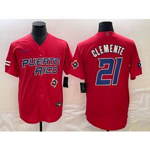 MLB Pirates 21 Roberto Clemente Red 2023 World Series Men Jersey MLB Pirates 21 Roberto Clemente Red 2023 World Series Men Jersey