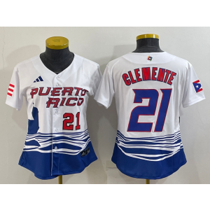 MLB Pirates 21 Roberto Clemente White 2023 World Baseball Classic Youth Jersey