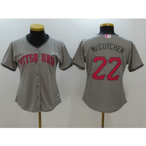 MLB Pirates 22 Andrew McCutchen Gray 2017 Mother's Day Cool Base Women Jersey