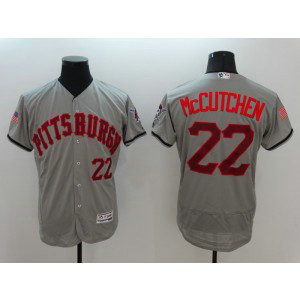MLB Pirates 22 Andrew McCutchen Grey Stars and Stripes Flexbase Men Jersey MLB Pirates 22 Andrew McCutchen Grey Stars and Stripes Flexbase Men Jersey