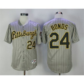 MLB Pirates 24 Barry Bonds Gray 1997 Turn Back The Clock Throwback Men Jersey