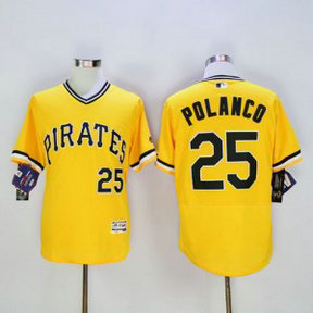 MLB Pirates 25 Gregory Polanco Gold Flexbase Men Jersey MLB Pirates 25 Gregory Polanco Gold Flexbase Men Jersey