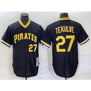 MLB Pirates 27 TEKULVE Black Throwback Men Jersey MLB Pirates 27 TEKULVE Black Throwback Men Jersey