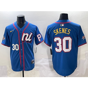 MLB Pirates 30 Paul Skene Blue National League 2025 All Star Nike Cool Base Men Jersey MLB Pirates 30 Paul Skene Blue National League 2025 All Star Nike Cool Base Men Jersey