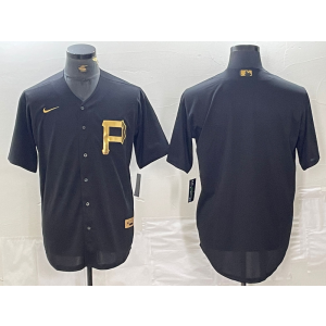 MLB Pirates Blank Black Gold Nike Cool Base Men Jersey MLB Pirates Blank Black Gold Nike Cool Base Men Jersey