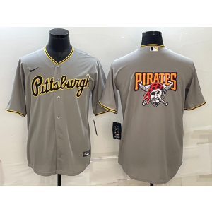 MLB Pirates Blank Grey Baseball Logo Nike Men Jersey MLB Pirates Blank Grey Baseball Logo Nike Men Jersey