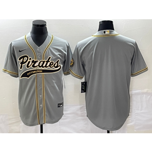 MLB Pirates Blank Grey Baseball Nike Cool Base Men Jersey
