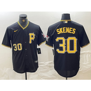 MLB Pittsburgh Pirate 30 Paul Skene Black Nike Cool Base Men Jersey