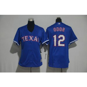 MLB Rangers 12 Rougned Odor Blue Cool Base Women Jersey