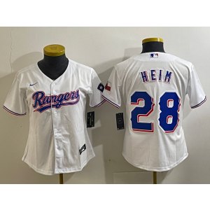 MLB Rangers 2 Heim White Nike Cool Base Youth Jersey