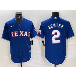 MLB Rangers 2 Marcus Semien Blue Nike Cool Base Men Jersey