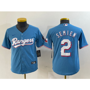 MLB Rangers 2 Marcus Semien Blue Nike Cool Base Women Jersey