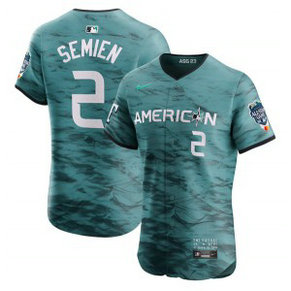 MLB Rangers 2 Marcus Semien Teal 2023 All-Star Nike Flexbase Men Jersey