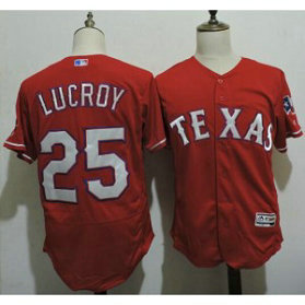 MLB Rangers 25 Jonathan Lucroy Red Flexbase Men Jersey MLB Rangers 25 Jonathan Lucroy Red Flexbase Men Jersey