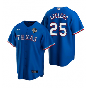 MLB Rangers 25 José Leclerc Royal 2023 World Series Nike Cool Base Men Jersey