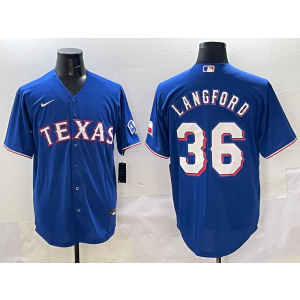 MLB Rangers 36 Langford Blue Nike Cool Base Men Jersey MLB Rangers 36 Langford Blue Nike Cool Base Men Jersey