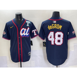 MLB Rangers 48 Degrom Navy American League 2025 All Star Nike Cool Base Men Jersey