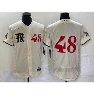 MLB Rangers 48 Jacob DeGrom Cream 2023 City Connect Nike Flexbase Men Jersey