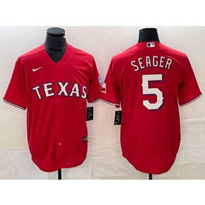 MLB Rangers 5 Seager Red Nike Cool Base Men Jersey MLB Rangers 5 Seager Red Nike Cool Base Men Jersey