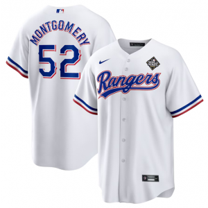 MLB Rangers 52 Jordan Montgomery White 2023 World Series Nike Cool Base Men Jersey