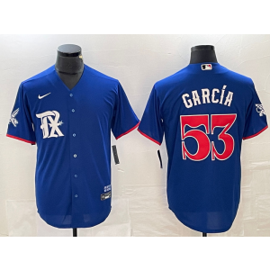 MLB Rangers 53 Adolis García Blue Nike Cool Base Men Jersey MLB Rangers 53 Adolis García Blue Nike Cool Base Men Jersey