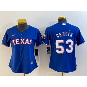 MLB Rangers 53 Adolis García Blue Nike Cool Base Youth Jersey