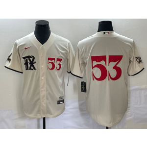 MLB Rangers 53 Adolis García Cream 2023 City Connect Nike Cool Base Men Jersey