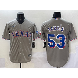 MLB Rangers 53 Adolis García Grey Nike Cool Base Men Jersey MLB Rangers 53 Adolis García Grey Nike Cool Base Men Jersey
