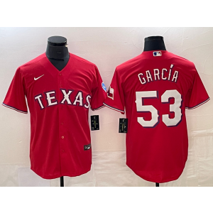 MLB Rangers 53 Adolis García Red Nike Cool Base Men Jersey MLB Rangers 53 Adolis García Red Nike Cool Base Men Jersey