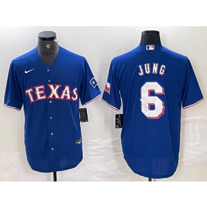 MLB Rangers 6 Josh Jung Blue Cool Base Nike Cool Base Men Jersey