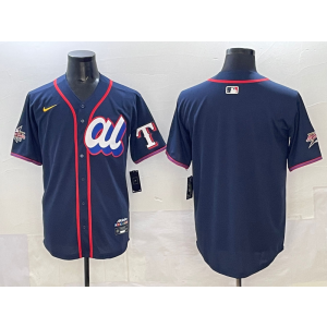 MLB Rangers Blank Navy American League 2025 All Star Nike Cool Base Men Jersey MLB Rangers Blank Navy American League 2025 All Star Nike Cool Base Men Jersey