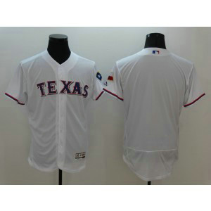 MLB Rangers Blank White Flexbase Men Jersey