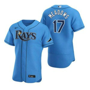 MLB Rays 17 Austin Meadows Blue Nike FlexBase Men Jersey