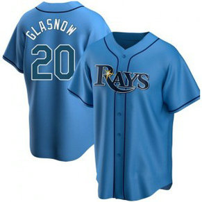 MLB Rays 20 Tyler Glasnow Blue Nike Cool Base Men Jersey