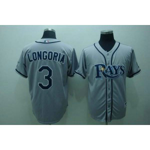 MLB Rays 3 Evan Longoria Grey Men Jersey