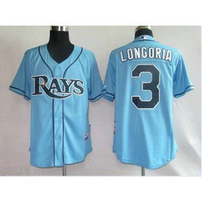 MLB Rays 3 Evan Longoria Light Blue Men Jersey