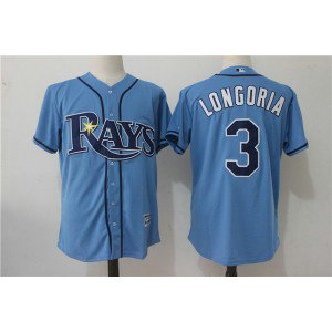 MLB Rays 3 Evan Longoria Light Blue New Cool Base Men Jersey