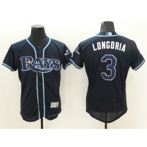 MLB Rays 3 Evan Longoria Navy Flexbase Men Jersey