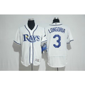 MLB Rays 3 Evan Longoria White Flexbase Men Jersey