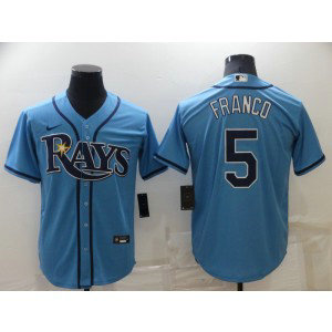 MLB Rays 5 Wander Franco Blue Nike Cool Base Men Jersey