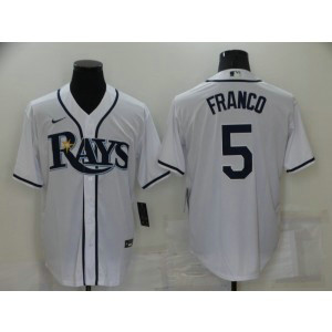MLB Rays 5 Wander Franco White Nike Cool Base Men Jersey