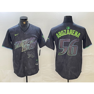 MLB Rays 56 Randy Arozarena Black City Connect Nike Cool Base Men Jersey MLB Rays 56 Randy Arozarena Black City Connect Nike Cool Base Men Jersey