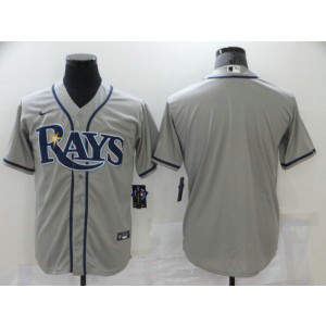 MLB Rays Blank Grey Nike Cool Base Men Jersey