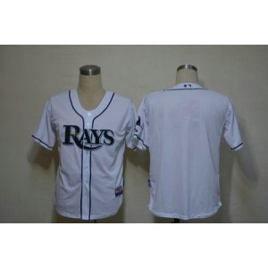 MLB Rays Blank White Cool Base Men Jersey