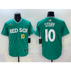 MLB Red Sox 10 Story Green 2025 City Connect Nike Cool Base Men Jersey MLB Red Sox 10 Story Green 2025 City Connect Nike Cool Base Men Jersey
