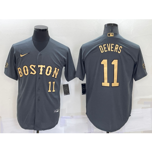 MLB Red Sox 11 Rafael Devers Charcoal 2022 All-Star Nike Cool Base Men Jersey
