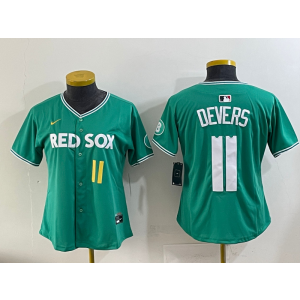 MLB Red Sox 11 Rafael Devers Green 2025 City Connect Nike Cool Base Youth Jersey