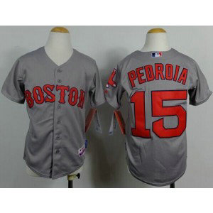 MLB Red Sox 15 Dustin Pedroia Grey Cool Base Youth Jersey MLB Red Sox 15 Dustin Pedroia Grey Cool Base Youth Jersey